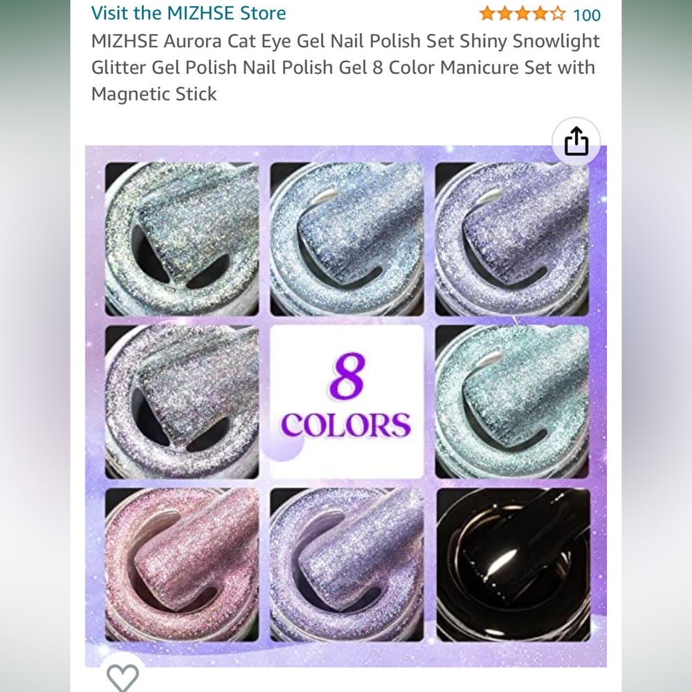 Mizhse Glitter Nail Gel- LED cure Cat Eye Gel Polish